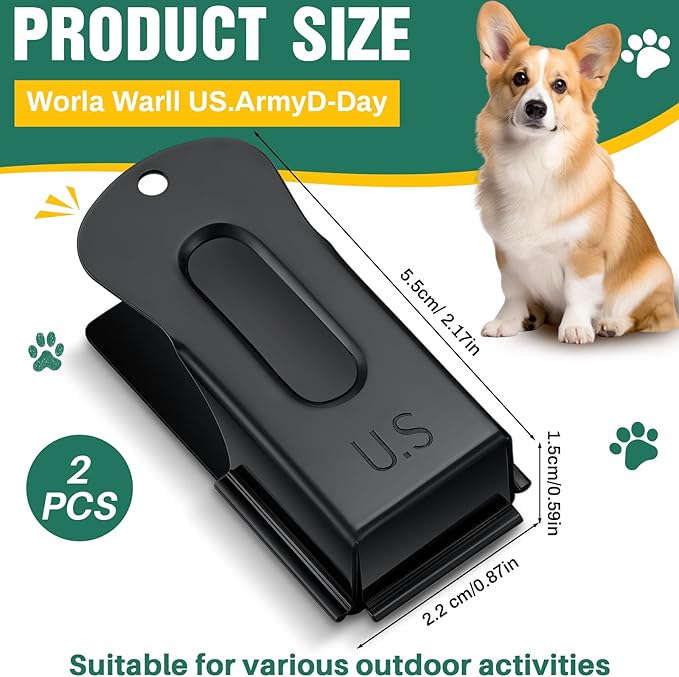 2 Pieces Brass Pet Training Clicker Signaling Cricket Clicker Metal Dog Clicker for Puppy Cats Trainer Pet Owners (Black)