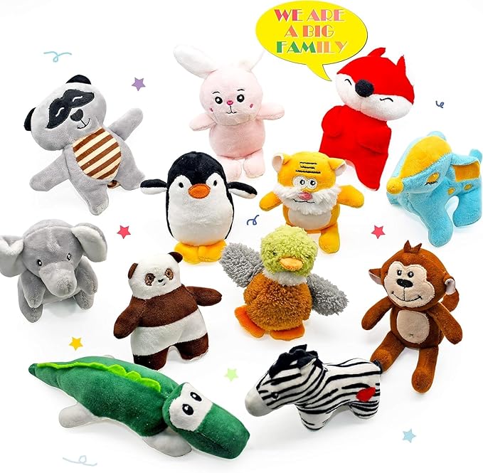 SHARLOVY Dog Squeaky Toys for Small Dogs,Stuffed Animal Puppy Toy,Cute Puppy Chew Toy for Dog Teething, for Small to Medium Dogs,Soft Plush Pet Toys Pack 12 in Gift Box