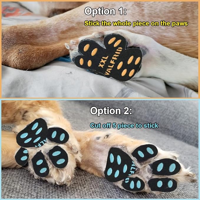 Dog Paw Pads Anti-Slip Paw Protector,15 Sets-60 Pads Keeps Dogs from Slipping On Hardwood Floors,Traction Control Non-Skid Stronger Adhesive for Senior Dogs and Weak Paws Multicolor M