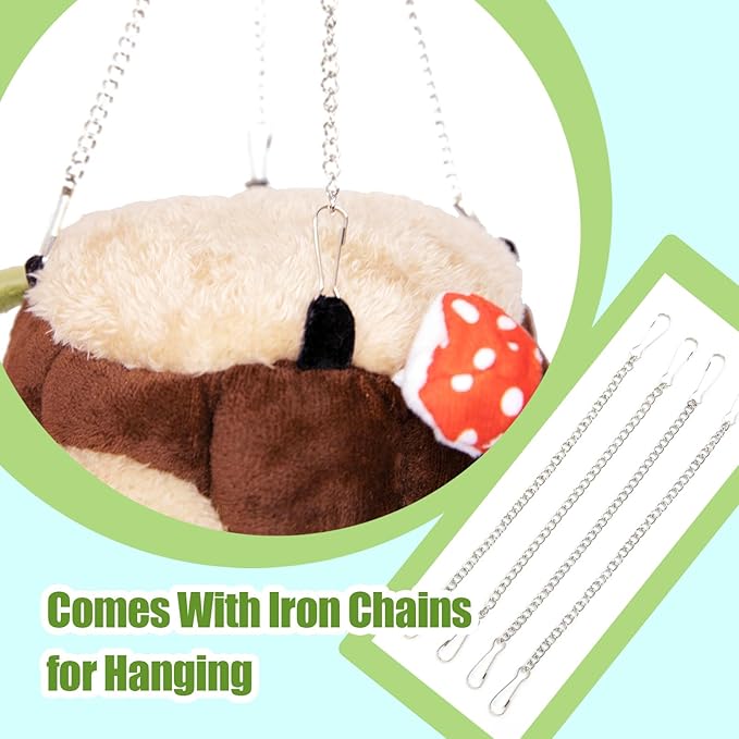 Guinea Pig Hideout Hamster Cage Accessories,Stump Style Soft Washable Hedgehog,Ferret,Rat Hammock for Cage,Chinchilla,Ferret, Bunny Bed,Small Animal Houses & Habitats(L)