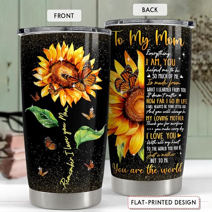 SANDJEST Tumbler for Mom 20oz Stainless Steel Insulated Tumblers Coffee Travel Mug Cup Gifts for Moms Mommy Mothers Mama Gift for Birthday Christmas