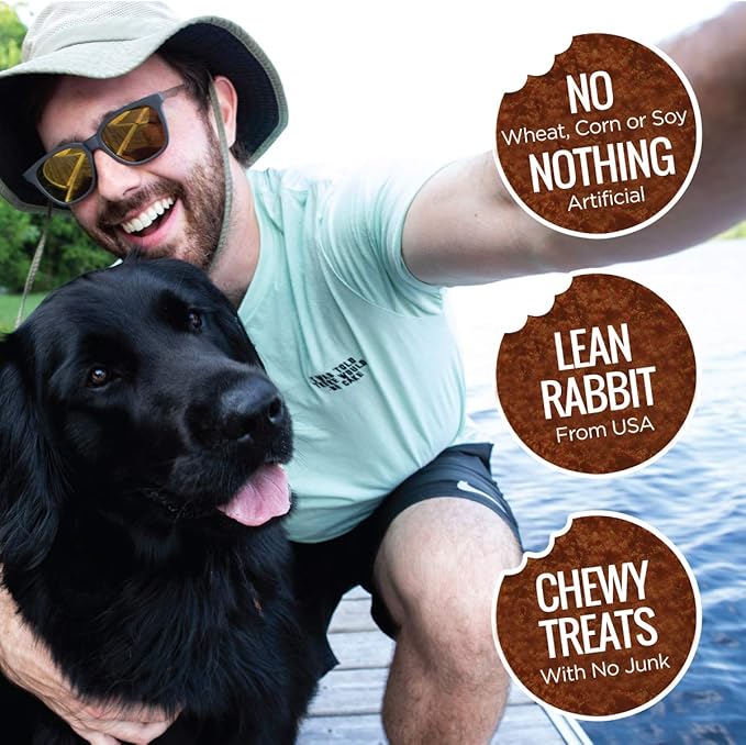 Smart Cookie All Natural Dog Treats - Rabbit & Pumpkin - Training Treats for Dogs with Allergies or Sensitive Stomachs - Soft Dog Treats, Grain Free, Chewy, Human-Grade, Made in USA - 5oz, Pack of 3
