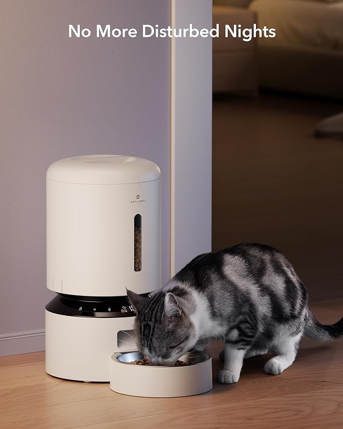 PETLIBRO Automatic Cat Feeder, Automatic Dog Feeder with Freshness Preservation, 5L Timed Cat Feeders for Dry Food, Up to 6 Meals Per Day, Granary Pet Feeder for Cats/Dogs