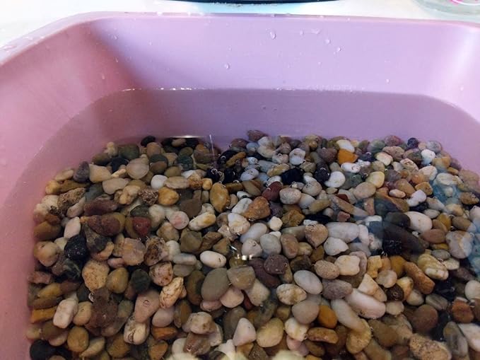 Voulosimi 18 LBS River Rock Stones, Natural Decorative Polished Mixed Pebbles Gravel,Outdoor Decorative Stones for Plant Aquariums, Landscaping, Vase Fillers