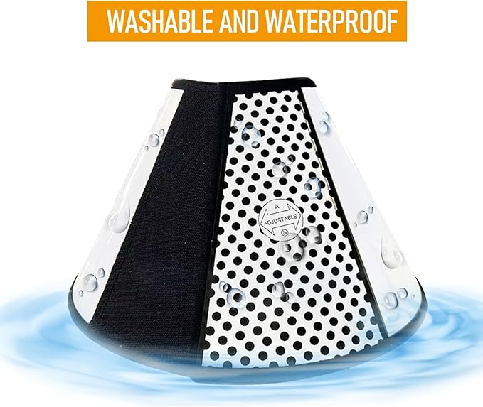 Adjustable Dog Cone Collar After Surgery Soft Cone of Shame Alternatives for Dog Cat Puppy Plastic Elizabethan Collar for Dogs from Licking Biting Scratching Wounds(L,Neck:10.2-13in)