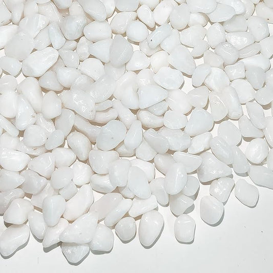 10 lbs White Pebbles for Indoor Plants, 3/8 Inch Decorative White Stones. Polished River Rocks for Potted Plants Vase Cactus Bird Bath and Outdoor Garden Landscaping