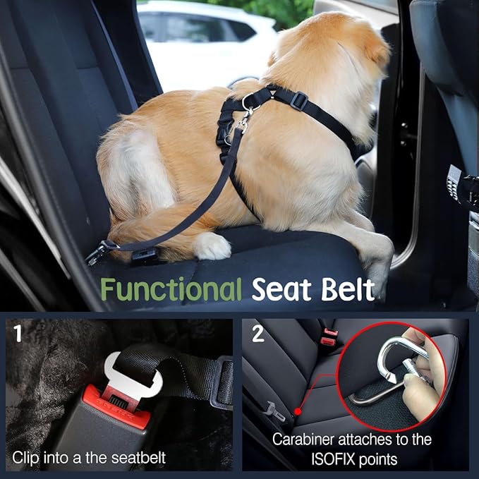 Dog Seat Belt, Safety Vest Dog Car Harness with Adjustable Buckle Dog Seat Belt for Vehicle Nylon Pet Safety Seat Belts Heavy Duty(XL, Blue)