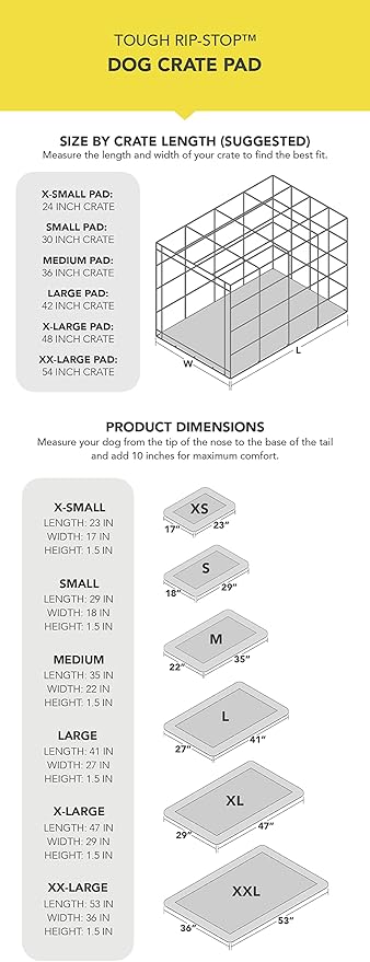K9 Ballistics Tough Ripstop Dog Crate Pad - Durable & Machine Washable with Non-Skid Bottom and 120-Day Warranty, Fits 36" Wire Crates - Medium Obsidian Black