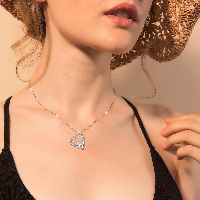 S925 Sterling Silver Mother Daughter Necklace Forever Love Giraffe Panda Dolphin Animal Pendant Jewelry for Women Adults