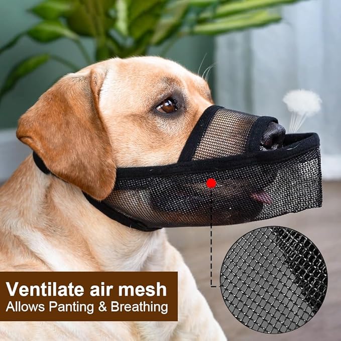 Crazy Felix Nylon Dog Muzzle for Small Medium Large Dogs Dachshund Beagle Poodle Labrador, Air Mesh Breathable and Drinkable Pet Mouth Guard for Anti-Biting Chewing Scavenging(XXXS, Grey)