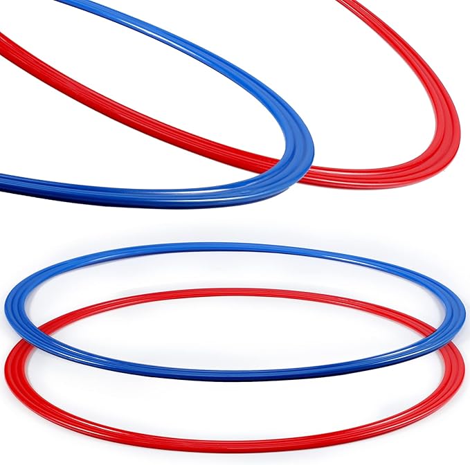 Libima Obstacle Course Ring Set Exercise Hoop Large Hoop Plastic Toys Playground Toys for Gymnastics Practice Party Games Educational Activities Holiday Decor, 5 Colors(24 Pcs,15.8 Inch)