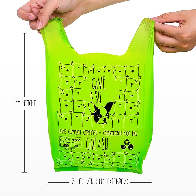 100% Certified Home Compostable Dog Poop Bags with Handles - 10% to Charity - ASTM D6400 & EN 13432 Compliant Large Poop Bags - 240 Bags - Large Pantry Roll of Plant Based Compostable Poop Bags