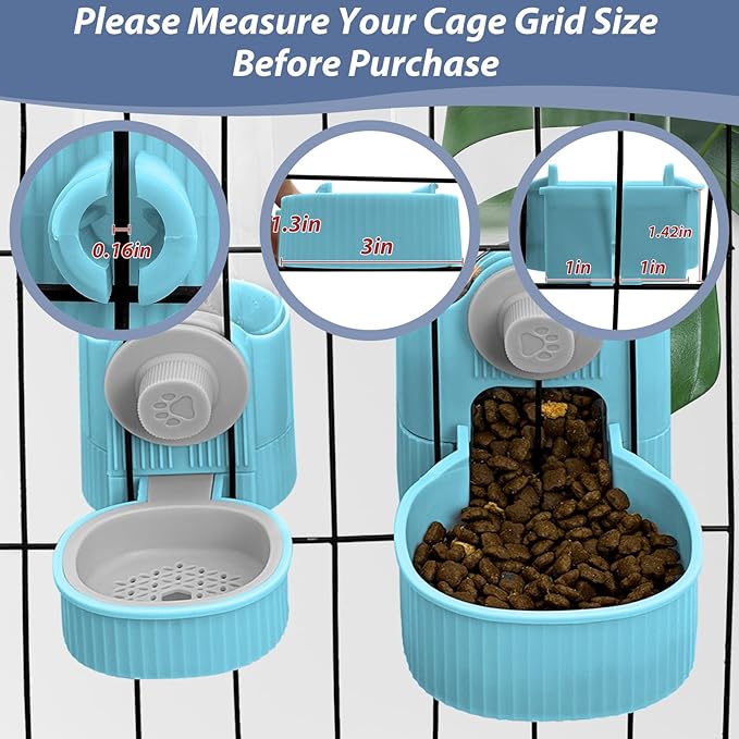 Fhiny Rabbit Water Bottle, 18oz Hanging Guinea Pig Water Bottle No Drip Gravity Bunny Water Dispenser for Cage Automatic Rabbit Waterer for Bunny Guinea Pig Chinchilla Ferret Cat Puppy