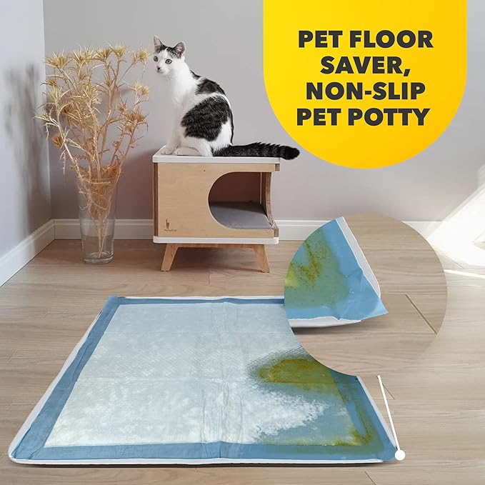 TidyFriend Dog Pee Pad Holder Tray Fits for 24” x 24” Wee Wee Pee Pads - Stable Grip, Raised Edges, Quick-Wipe Silicone Surface Dog Potty Tray Holder for Indoor Flooring Protection (Grey)