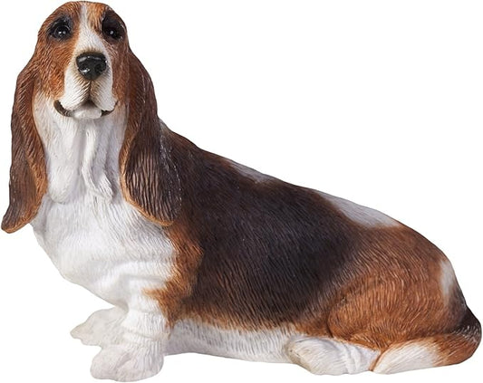 Sandicast Basset Hound Sculpture, Sitting, Small Size