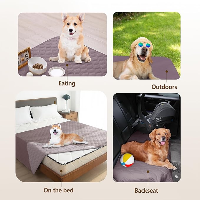 gogobunny 100% Double Sided Waterproof Dog Blanket Soft Pet Bed Cover Reversible Protect Furniture Couch Sofa Car for Puppy Large Dog Cat (Dark Sea Fog/Light Sea Fog, 30x90 Inch (Pack of 1))
