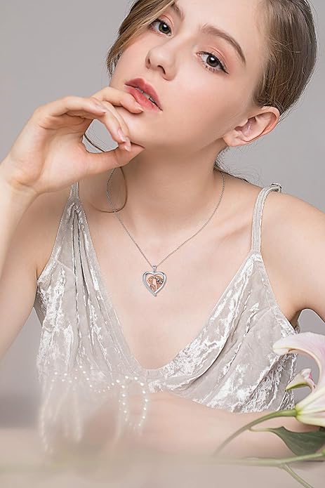 S925 Sterling Silver Mother Daughter Necklace Forever Love Giraffe Panda Dolphin Animal Pendant Jewelry for Women Adults