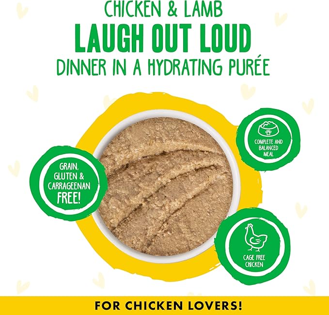 Weruva B.F.F. Play - Best Feline Friend Paté Lovers, Aw Yeah!, Chicken & Lamb Laugh Out Loud with Chicken & Lamb, 5.5oz Can (Pack of 8)