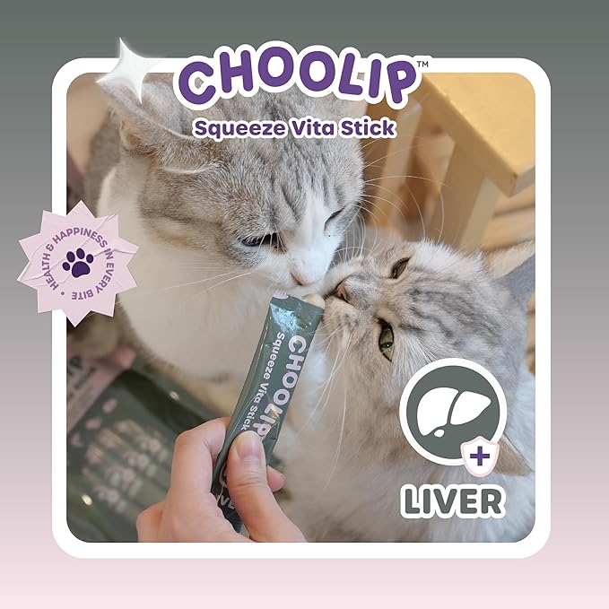 Squeeze Vita Stick Lickable Treats for Dogs & Cats. 7 Liver Support Sticks with Essential multivitamins. Soft and Tasty Paste for All Life Stages, Supporting Liver Health