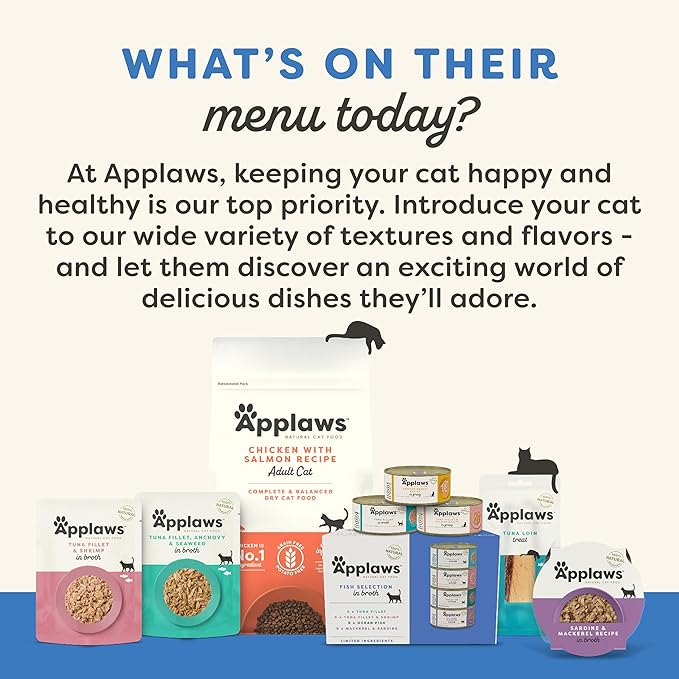 Applaws Natural Wet Kitten Food in Broth, Limited Ingredient Canned Wet Kitten Food, No Additives, Made with Natural Ingredients, Tuna Fillet & Salmon in Broth (24 x 2.47oz Cans)