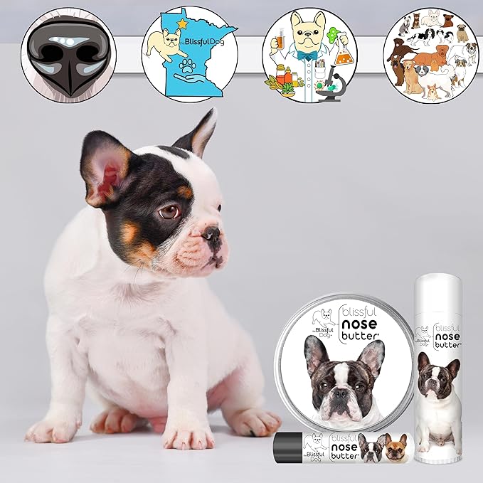The Blissful Dog French Bulldog Pied Unscented Nose Butter - Dog Nose Butter, 0.15 Ounce
