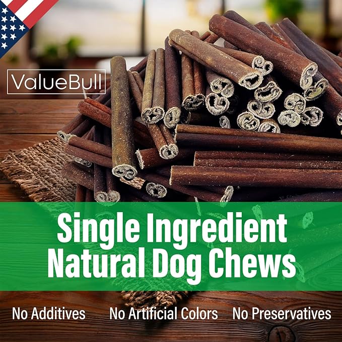 ValueBull USA Collagen Sticks for Dogs, 6 Inch Thick Chews, Natural Long-Lasting Dog Treats, 25 Count - Promotes Joint, Skin & Coat Health with Glucosamine and Chondroitin