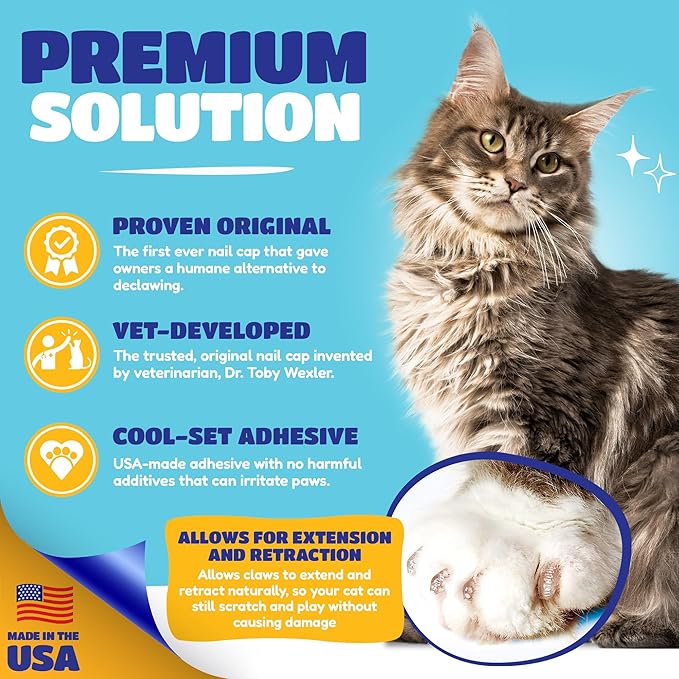 Soft Claws Cat Nail Caps for Large Cats – (40 Caps, Holiday - Green & Red) - Veterinarian-Developed | Protects Furniture & Skin - Easy to Apply, Long-Lasting Anti-Scratch Soft Cat Claw Covers