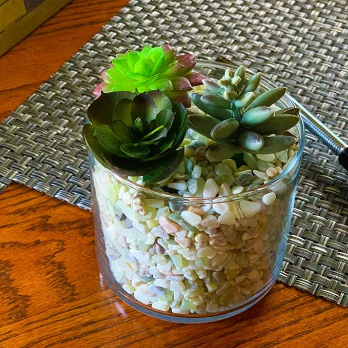 18lb Jade Bean Pebbles,1/4 Inch Cactus Bonsai DIY Rocks, Natural Succulent Rock and River Rocks Decorative for Aquariums, Vases, Terrarium, Outdoor Gardening, Top Dressing for Potted Plants