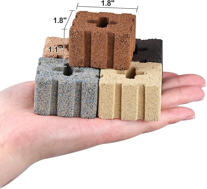 RealPlus Aquarium Filter Media 40pcs Bio Ceramic Brick for Marine and Freshwater Aquarium Canister Filter Pond Fish Tank (1.8" x 1.8" x 1.1")