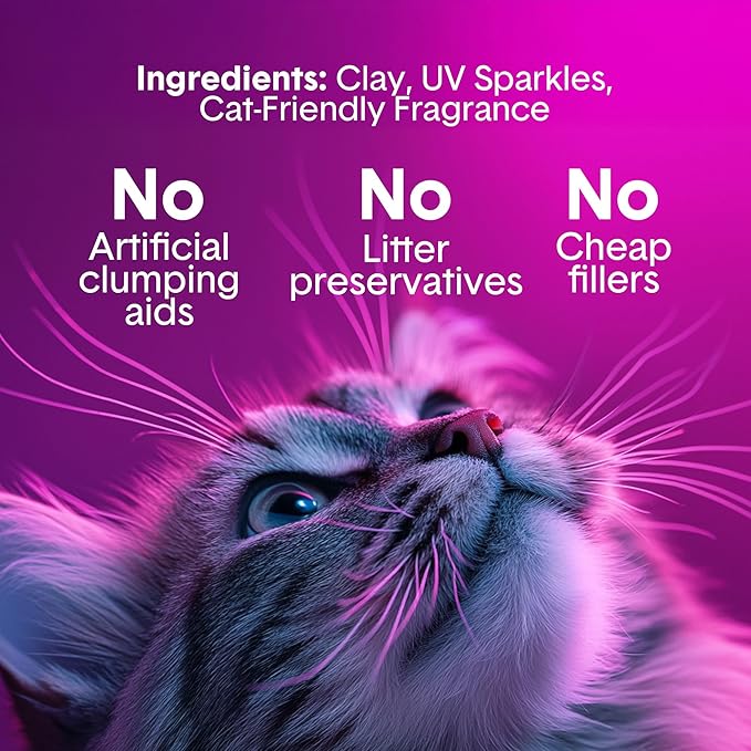 Boxie® Glo™ 30 Day Odor Control Clumping Clay Cat Litter, 16 lb, Multi-Cat, 99.9% Dust-Free, Low Tracking, UV Light Attractant, Superior Clumping for Easy Scooping