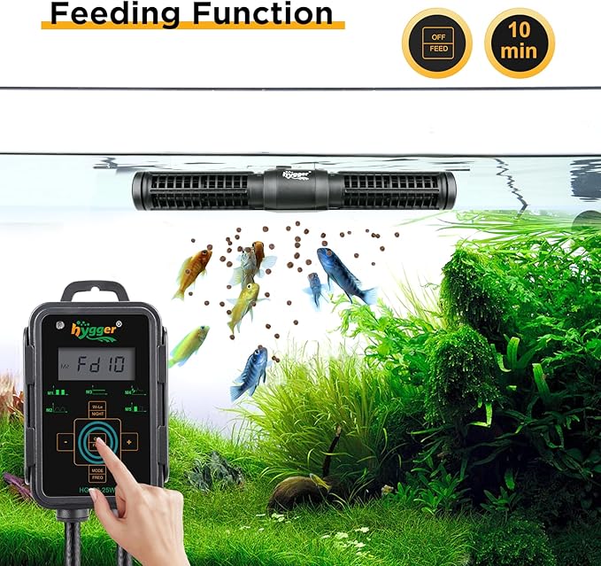 hygger Aquarium Wave Maker 1321 GPH 12W, Adjustable Cross Flow Pump with LED Display Controller, Magnetic DC 24V Aquarium Powerhead for Freshwater and Marine Reef Aquariums Up to 60 Gallon