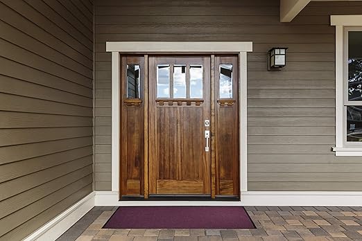 WaterHog Diamond | Commercial-Grade Entrance Mat with Rubber Border – Indoor/Outdoor, Quick Drying, Stain Resistant Door Mat (Bordeaux, 6' x 12')