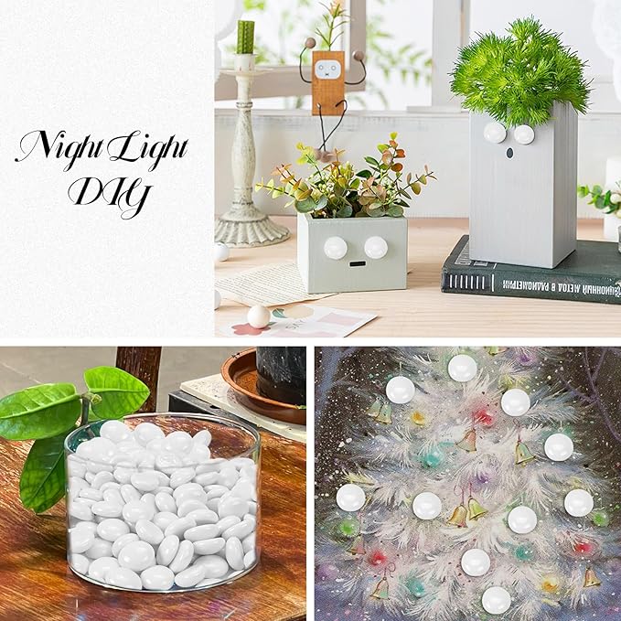 5LB White Flat Glass Marbles for Vases, Gemstone Beads Vase Filler Decorative Glass Pebbles for Fish Tank, DIY Crafts, Aquarium Decor Rocks