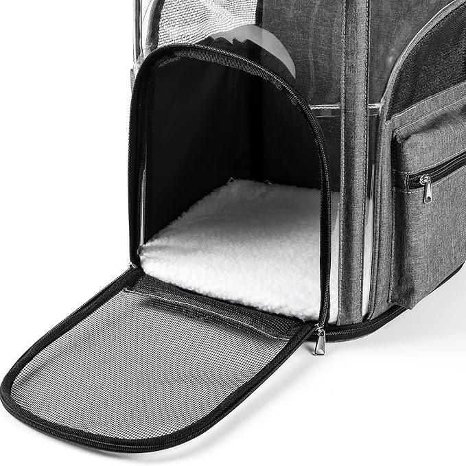 Cat Carrier Backpack for Small Medium Cats Dogs Backpack Puppies up to 26 Lbs, Excellent Visibility and Airflow,Lightweight and Portable Travel Pet Carrier Bag Foldable Design