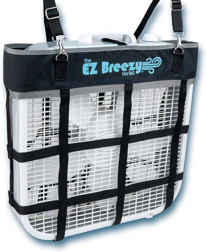 Southwestern Equine EZ Breezy Box Fan Holder, Horse Stall Classic Fan Bag, Stable Supplies, Horse Fan (Black)