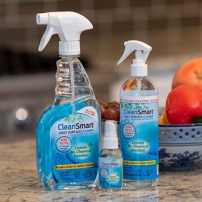 CleanSmart To Go Disinfectant Kills 99.9% of Viruses, TSA-Approved for Safe Travel, 2 oz Bottle (Pack of 3)