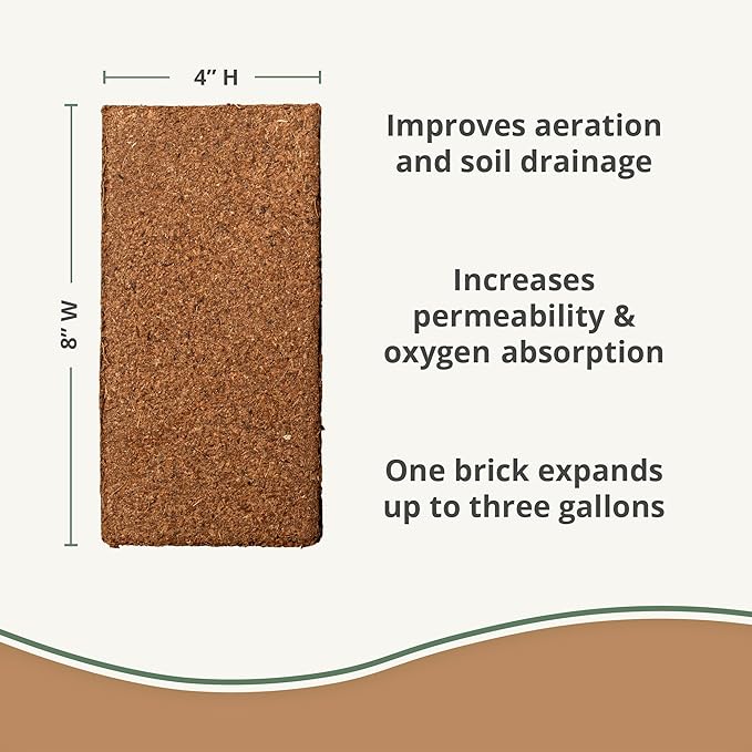 Coco Bliss 650gm Bricks (6-Pack) - Organic Coco Coir for Plants - OMRI-Listed Coco Coir for Garden Soil & Potting Mixes - Coconut Fiber Mixes with Potting Soil for Indoor Plants & Outdoor Plants