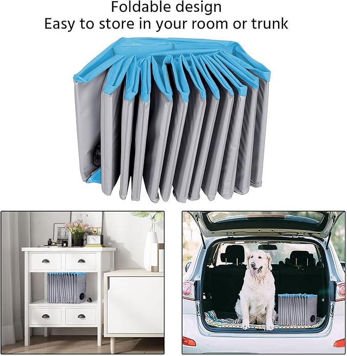 Yaheetech Grey Hard Plastic Dog Pools for Small Medium Large Dogs Puppies Pet Collapsible Bath Pool Tub for Outdoor/Home Use, Pet Repair Patches Included, XL