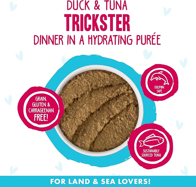 Weruva B.F.F. Play - Best Feline Friend Paté Lovers, Aw Yeah!, Duck & Tuna Trickster with Duck & Tuna, 2.8oz Can (Pack of 12)