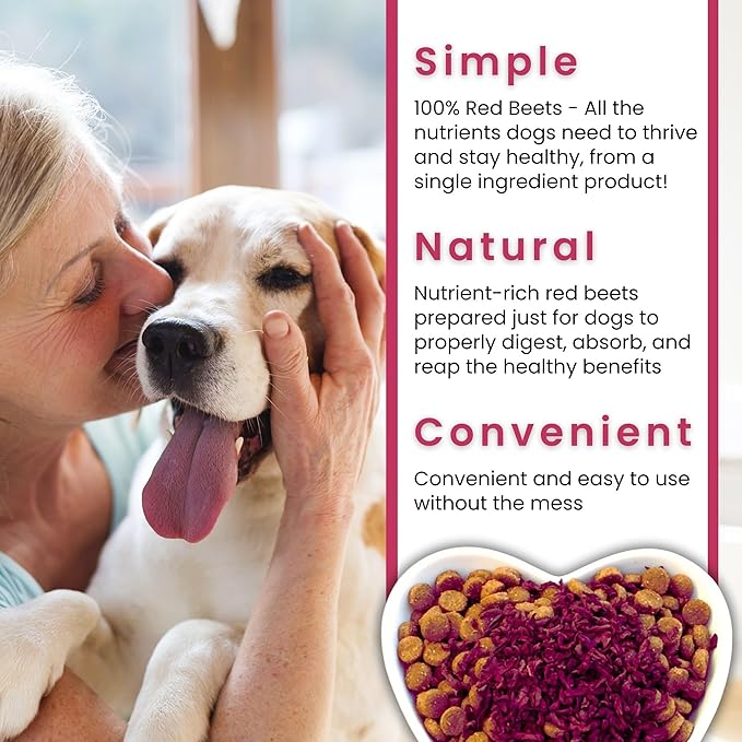 Olewo Original Red Beets for Dogs – Natural Dog Anti Itch, Dog Food Topper, Skin & Coat Support – Dehydrated Vegetables for Dogs, Dog Supplements & Vitamins, Toppers for Dogs, Fiber for Dogs, 5.5 lbs