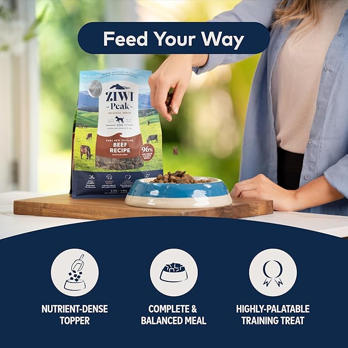 ZIWI Peak Air-Dried Dog Food – Beef - All Natural, High Protein, Grain Free, Limited Ingredient w/Superfoods (3.5oz)