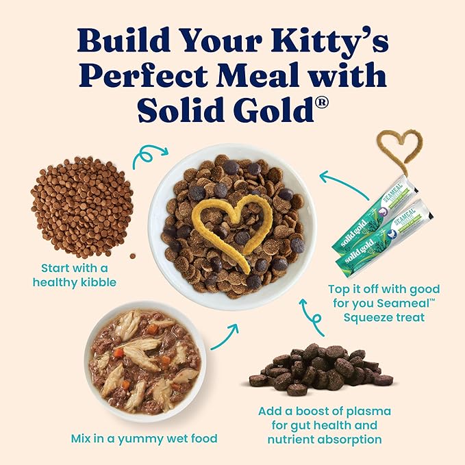 Five Oceans Solid Gold Wet Cat Food Shreds in Gravy - 3 Count Sample Pack - Real Tuna & Mackerel Cat Food for All Ages - Grain Free, Sensitive Stomach