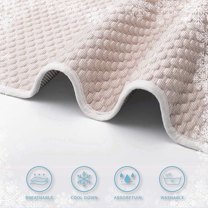 MICROCOSMOS Pet Cooling Mat & Sleeping Pad- Breathable Bubble Surface, EZ Clean. Keep Cooling for Pets, Kids and Adults in Summer.(Brown, 59" x 40")