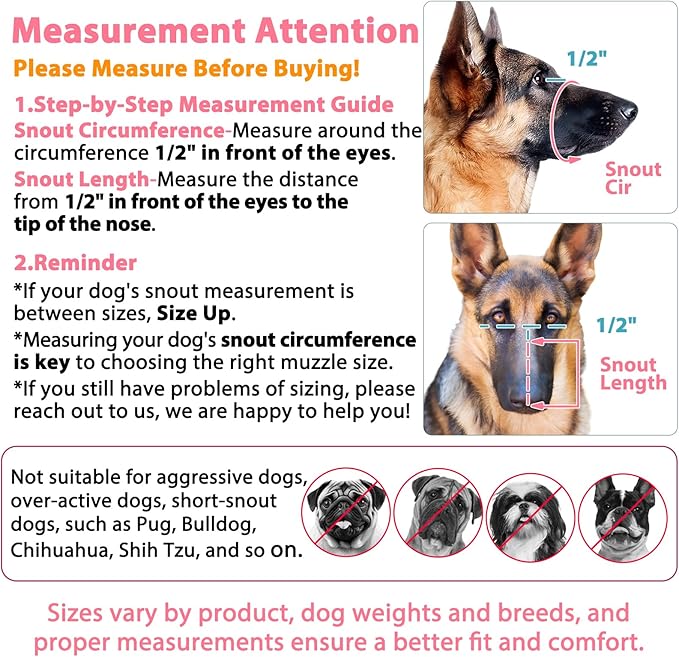 LUCKYPAW Dog Muzzle, Mesh Muzzle for Large Medium Small Dogs, Soft Mouth Guard for Biting Chewing, Breathable Mouth Guard with Adjustable Strap for Training(Black, L(Snout:9.75"-11"))