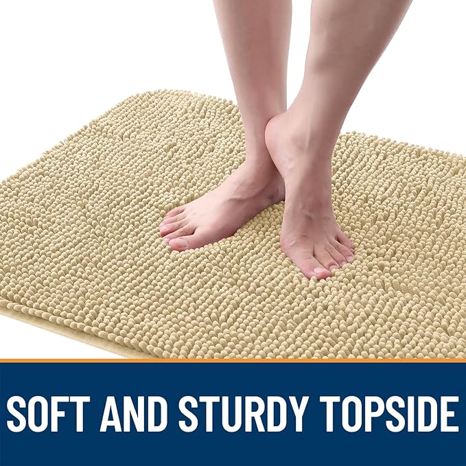 OLANLY Dog Door Mat for Muddy Paws 30x20, Absorbs Moisture and Dirt, Absorbent Non-Slip Washable Doormat, Quick Dry Chenille Mud Mat for Dogs, Entry Indoor Entryway Carpet for Inside Floor, Sand