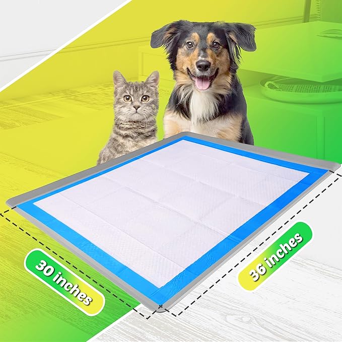 TidyFriend Pee Pad Holder Tray 30 x36 Inches, Puppy Pad Holder, Easy to Clean and Store Pee Pad Holder for Dogs, Silicon Training Pad Holder, No Spill Puppy Pad Holder (Light Grey)