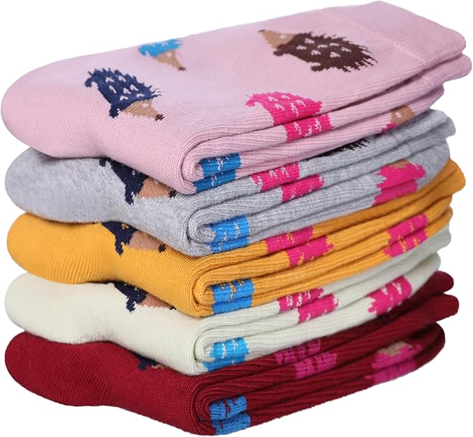 SDBING Womens Cat Socks Cute Gifts Animal Soft Breathable Thin Cotton Casual Crew Socks 5 Pairs