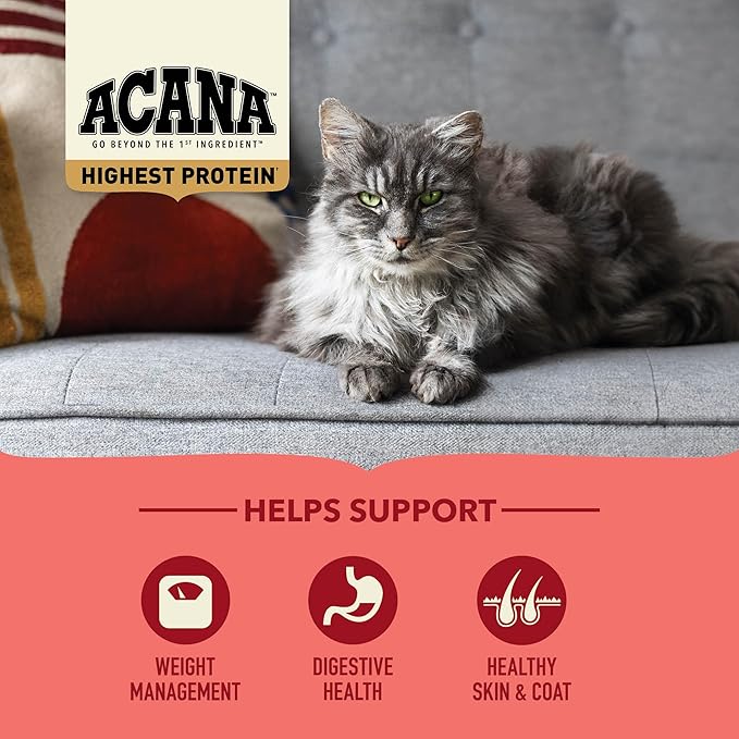 ACANA Highest Protein Dry Cat Food Indoor Cat Food Recipe 10lb Bag