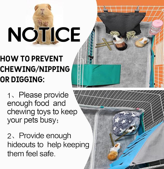 Guinea Pig Bedding, Disposable Guinea Pig Cage Liners, Charcoal Odor Controlling Absorbent Waterproof Pee Pads for Rabbits, Hamster and Other Small Animals. 24''x47''(for Midwest),20 Count