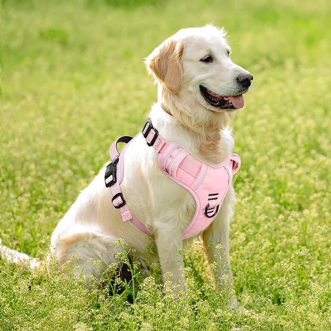 No Pull Dog Harness, No Choke Front Lead Dog Reflective Harness, Adjustable Soft Padded Pet Vest with Easy Control Handle for Small Medium Large Dogs, X-Large (Pack of 1)